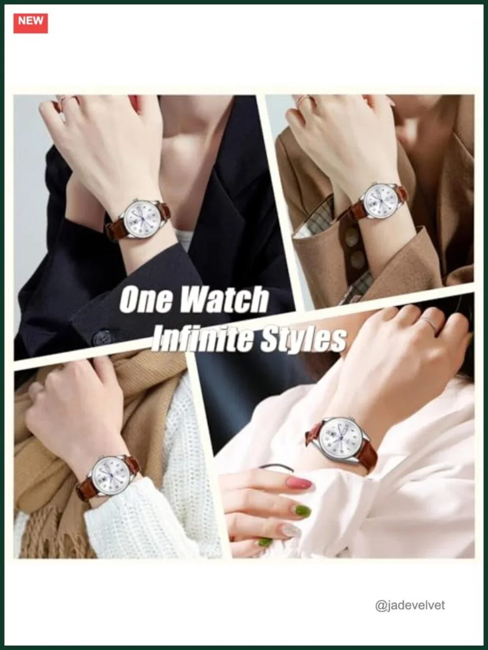 Women's Classic Round Dress Watch Leather Strap Analog Quartz Water Resistant